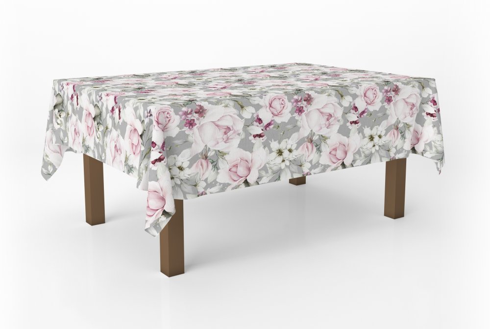 Frumoasă față de masă cu imprimare de bujori Latime: 80 cm | Lungime: 80 cm