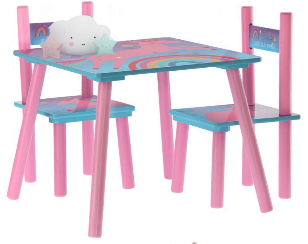 Gyerekasztal székekkel Unikornis