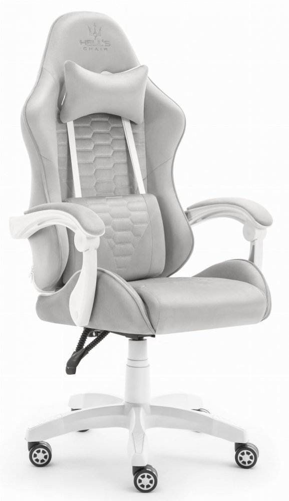 Herní židle HC-1000 Šedo-bílá látka