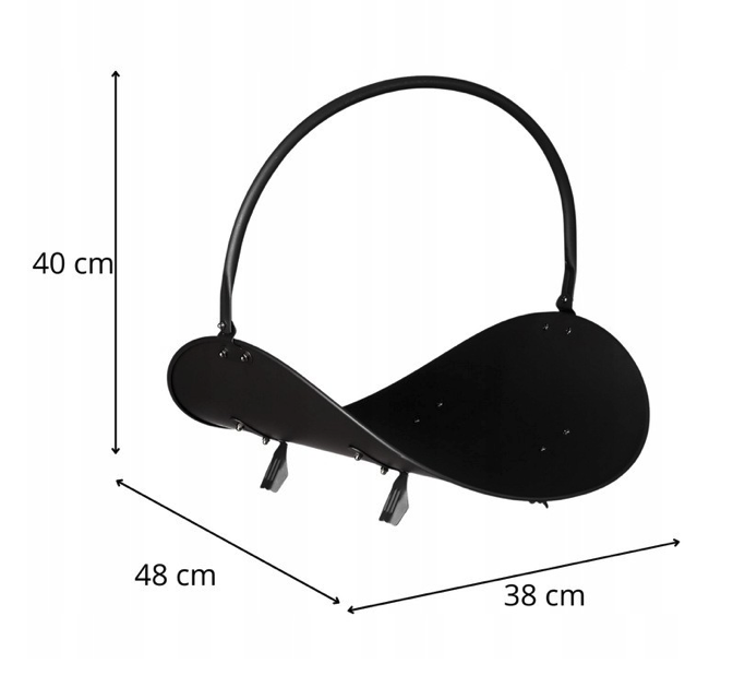 Suport metalic pentru lemn cu mâner 48 x 38 x 42 cm