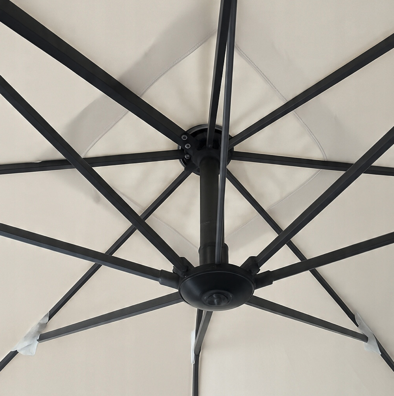Parasol de grădină mare cu braț lateral ROMA 3 x 3 m - kaki
