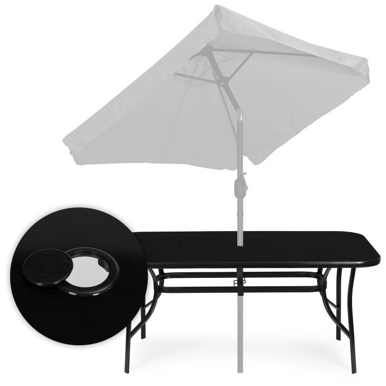 ČiernyzáhradnýstôlsotvoromnaslnečníkŠírka:160cm|Dĺžka:90cm 70927_127168
