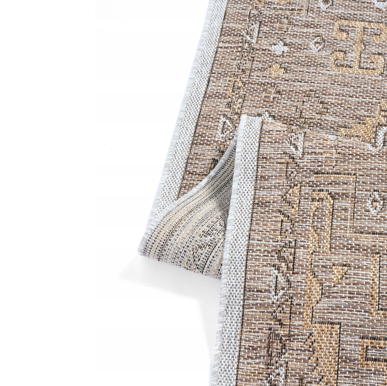 Covor de exterior pentru terasă și balcon - maro în stil rattan Lăţime: 80 cm | Lungime: 150 cm