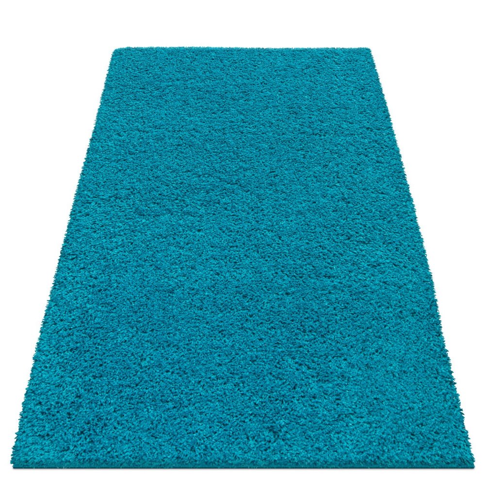 Stílusos sötét türkiz szőnyeg magasabb szőrrel Szélesség: 200 cm | Hossz: 290 cm