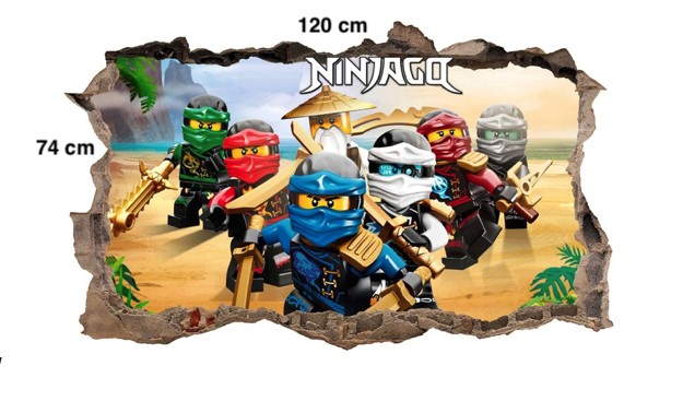 Autocolant de perete 3D NINJA GO 74 x 120 cm