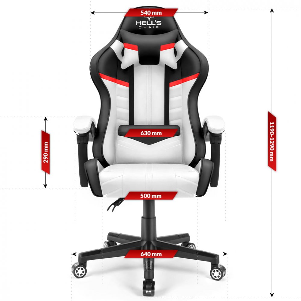 Scaun de gaming HC-1004, alb negru