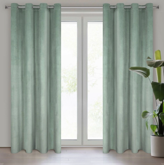Perdea de catifea de lux în nuanță de mentă delicată Šírka: 140 cm | Dĺžka: 250 cm