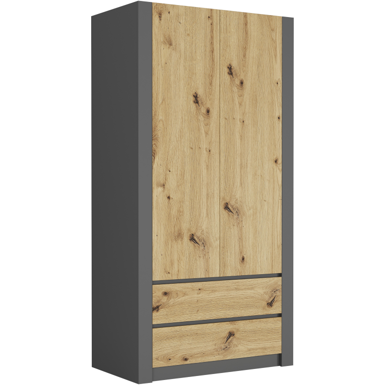 Dulap modern cu două uși MODERN B20 180 x 90 x 55 cm - diferite variante de culoare artisan mix antracit