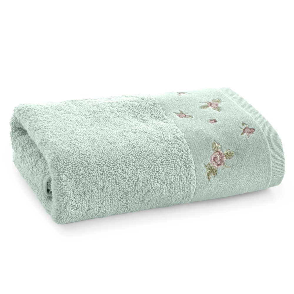 BavlnenýuterákvzelenejfarbesvelúrovýmlemomakvetinovouvýšivkouŠírka:70cm|Dĺžka:140cm