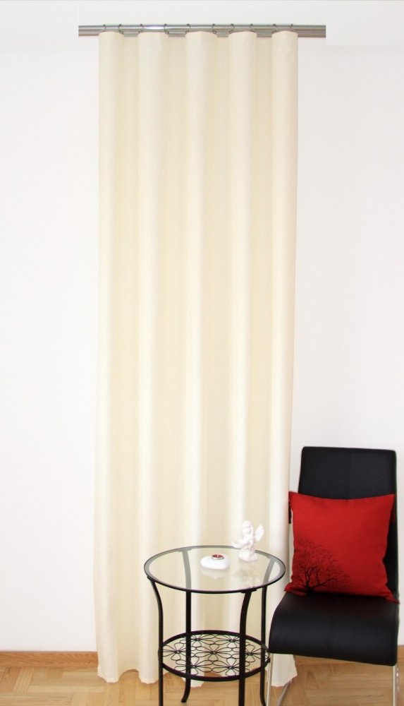 Dekorační jednobarevné závěsy v krémové barvě Délka: 260 cm