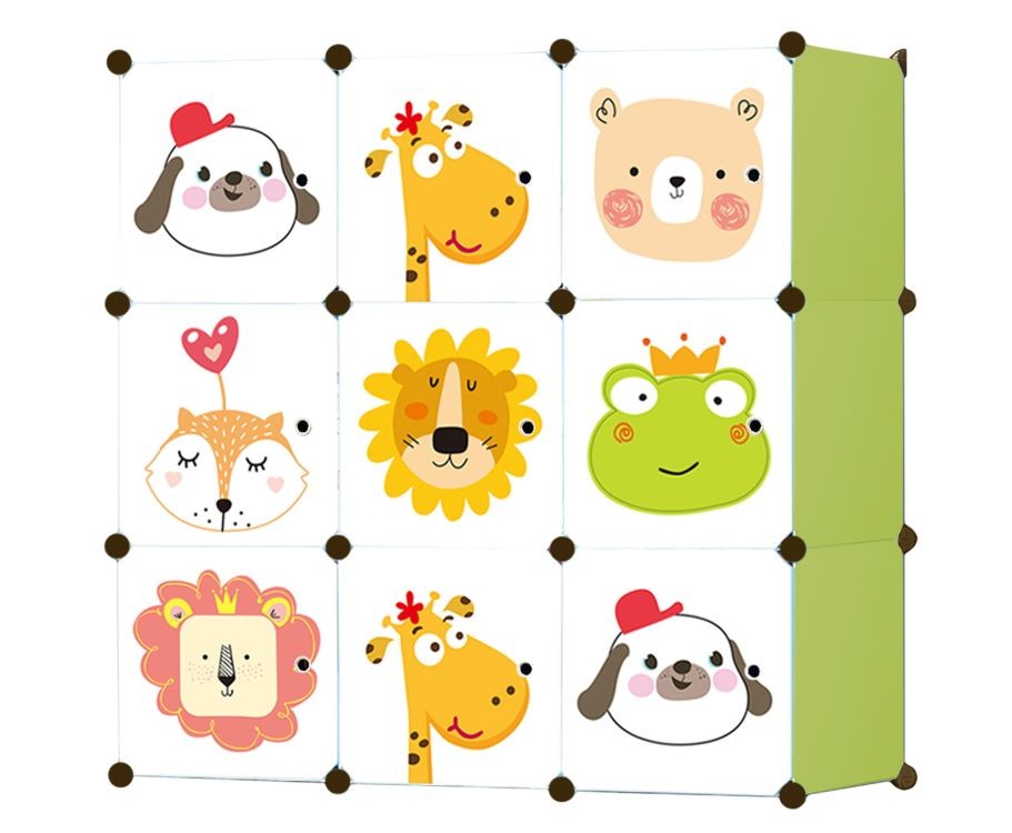 Dulap modular potrivit pentru o cameră de copii cu motiv animal
