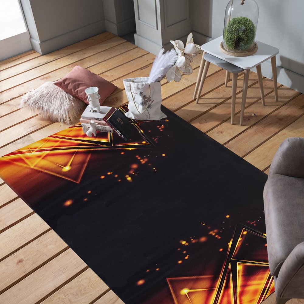 Černý koberec s výrazným vzorem Šírka: 160 cm | Dĺžka: 220 cm