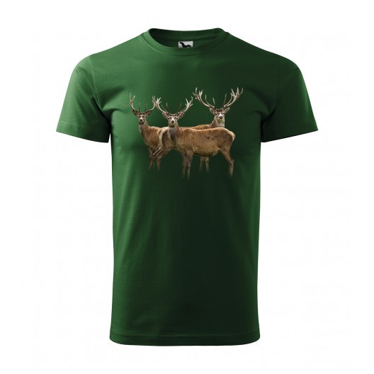 Kvalitní bavlněné tričko s potiskem pro vášnivého myslivce Zelená L