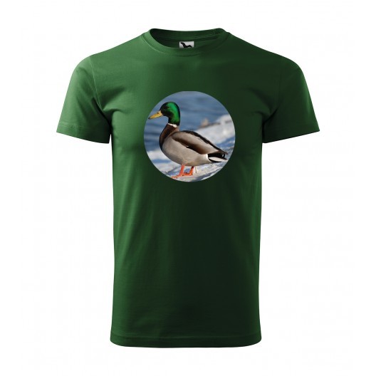 Lovecké tričko s potiskem divoké kachny Zelená XXL