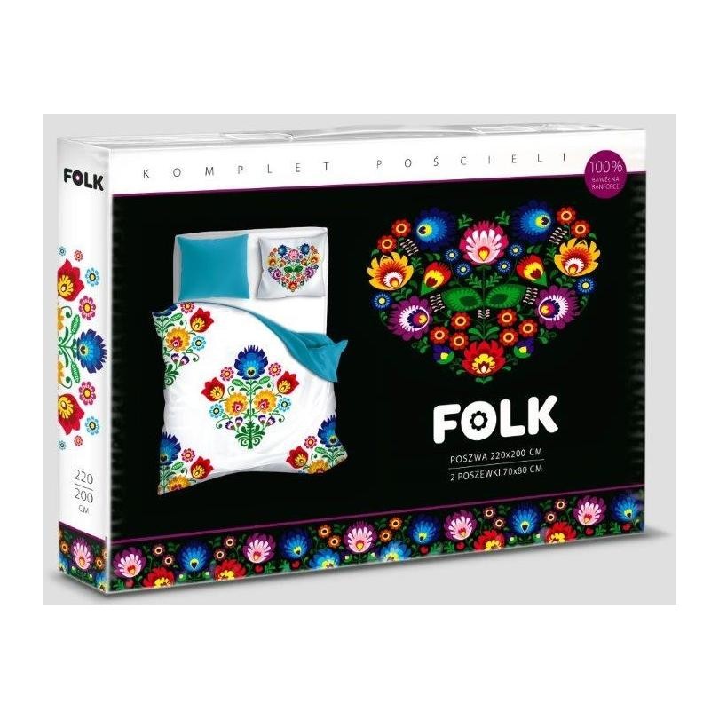 Lenjerie de pat din bumbac de calitate cu motive folclorice Lățime: 160 cm | Lungime: 200 cm