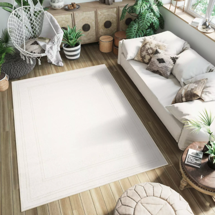 Covor alb modern HERA PC45A cu model fin în relief Lăţime: 120 cm | Lungime: 170 cm