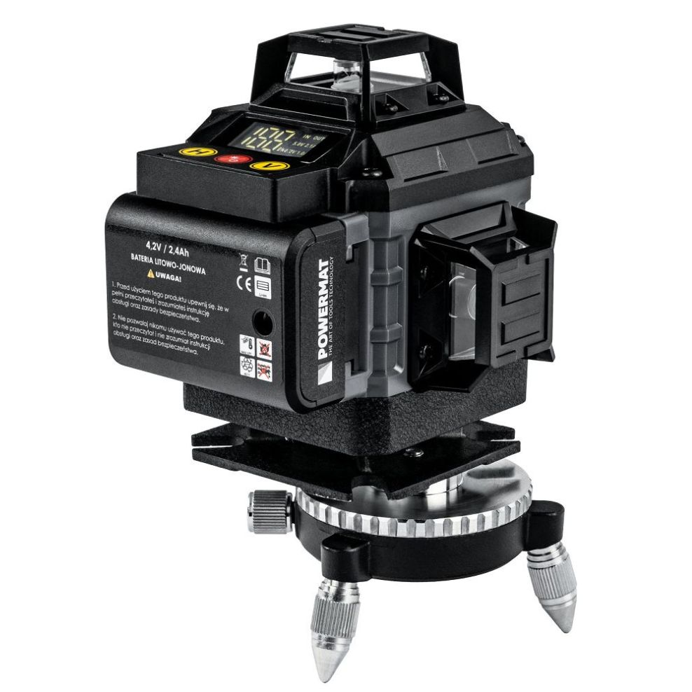 Krížový laser 4D 16 línií 360° zelený laser 40 m + statív PM-PLK-4DM2