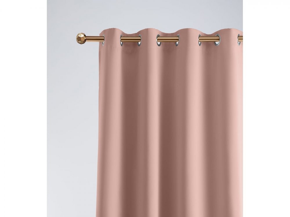 Draperie roz pudrat, cu cercuri 140 x 250 cm