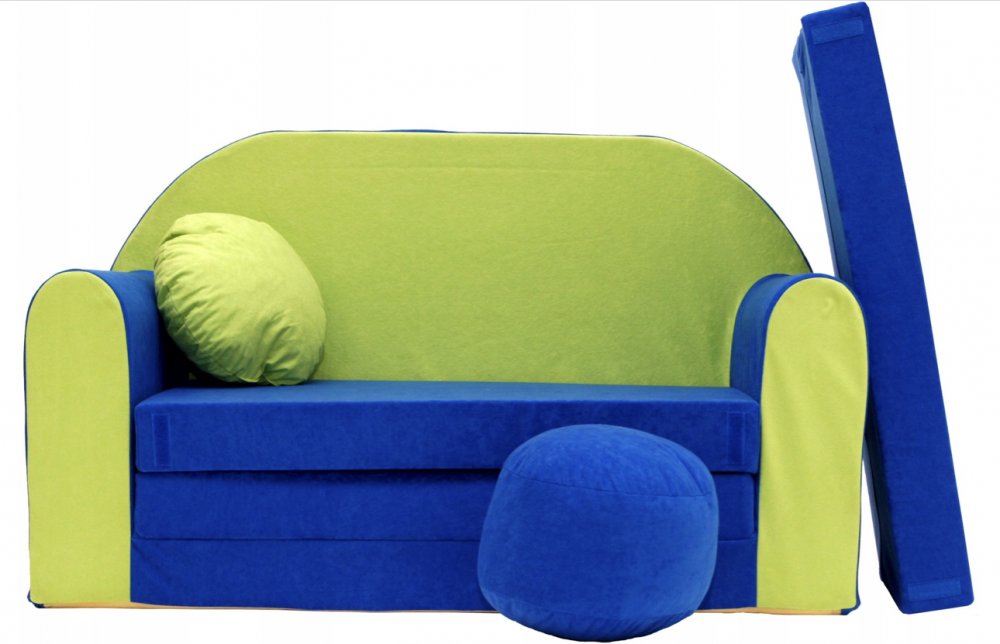 Gyermek kanapéágy zöld-kék 98 x 170 cm