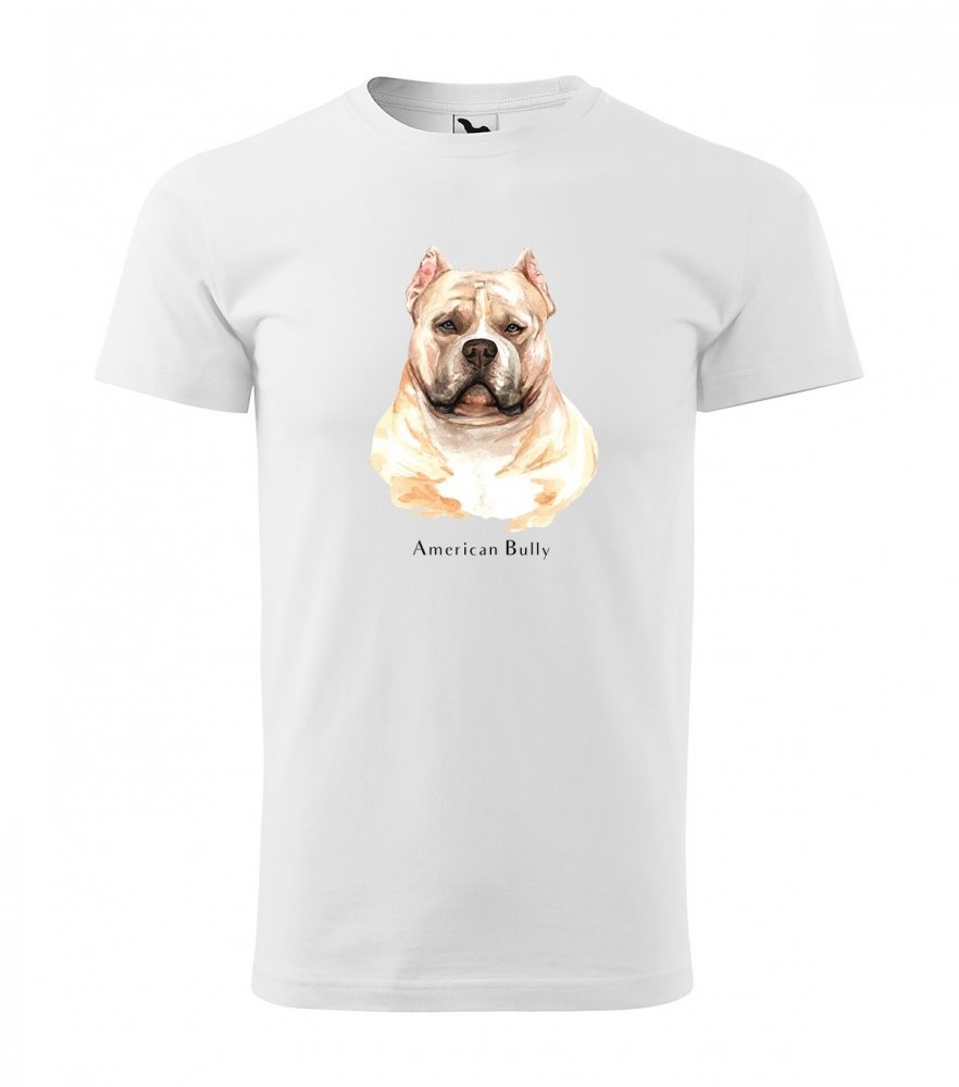 Pánské tričko pro milovníky psího plemene American Bully Bílá S