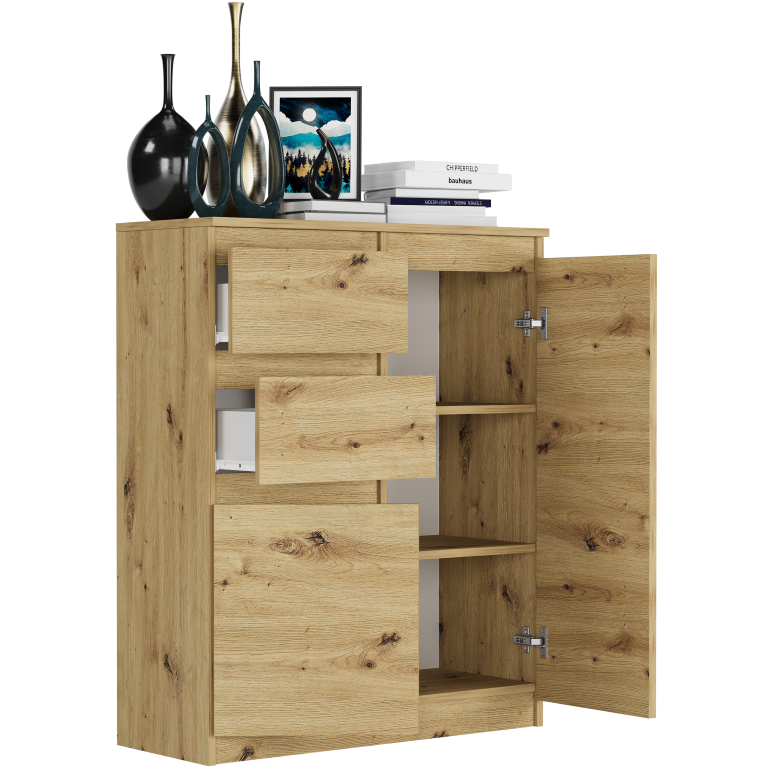 Comodă modernă fără mânere S-2 - diverse opțiuni de culoare artisan