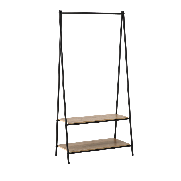 Voľnestojacivešiaknaoblečeniespoličkami–80x40x160cm69555čierna