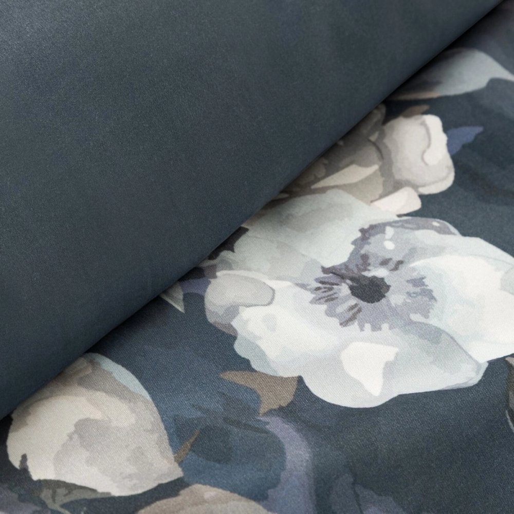 Cearșafuri reversibile din microfibră - albastru cu flori de acuarelă 2 piese: 1 buc 140x200 + 1 buc 70x80