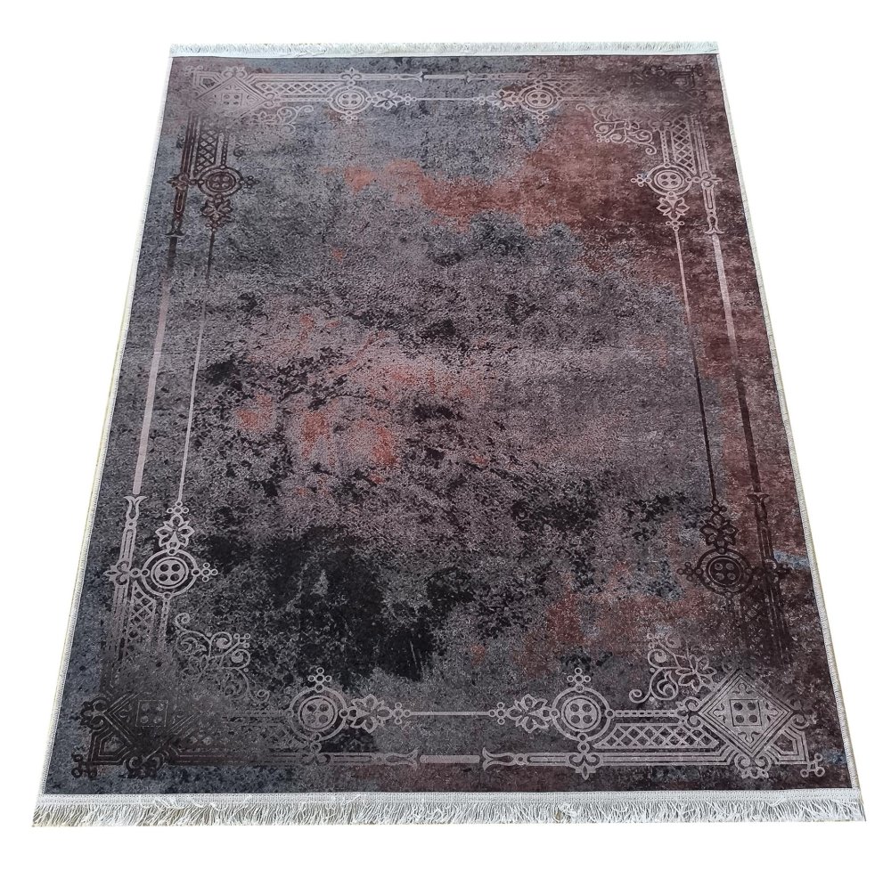 Modernýkoberecsornamentálnymrámom–sivohnedýŠírka:60cm|Dĺžka:100cm70855_127062