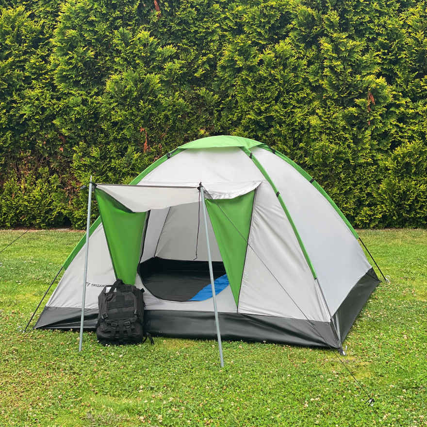 DomTextilu Turistickýstanpre4osoby200x200x110cm-vodeodolný sivá MAX5900779950078